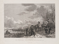 KG 07893
<br/>
Fransen trekken de bevroren Waal over, 1795
<br/>
<em>Brouwer, Cornelis (ca. 1733 - 1803)</em>